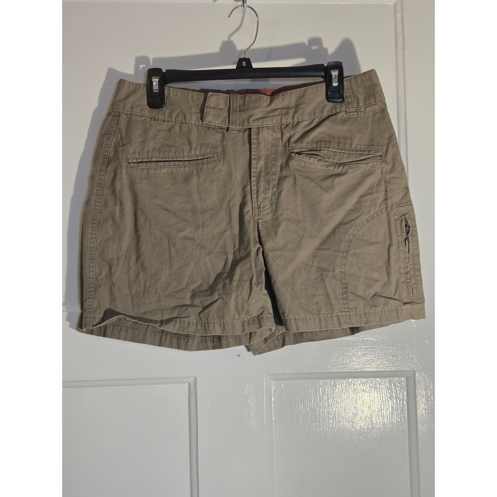 Columbia Sportswear Womens Khaki Canvas Cargo Hiking Shorts Tan Size 10